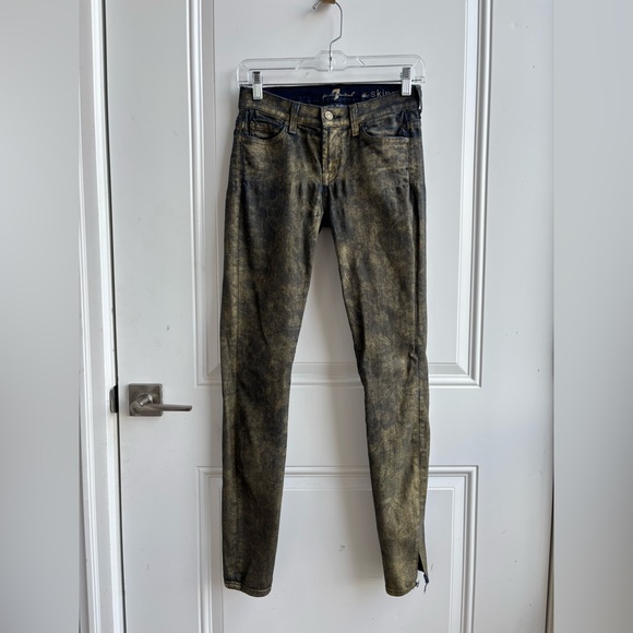 7 for All man kind | Gold Metallic The Skinny |Womens size 26 - Picture 1 of 8